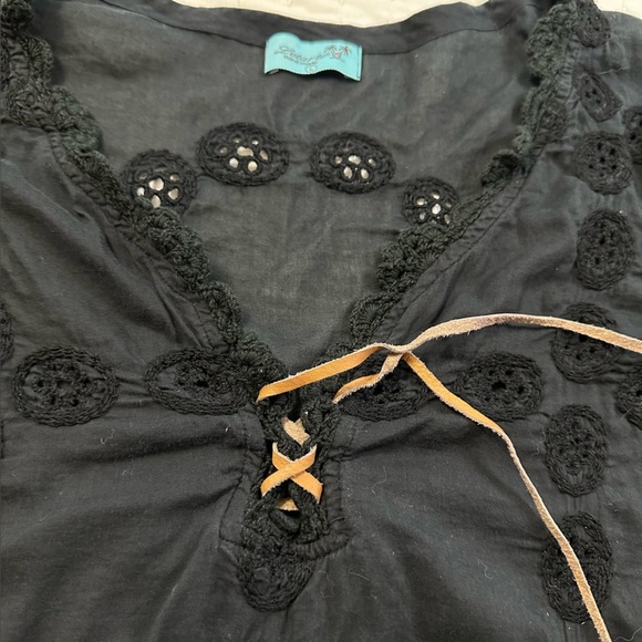 Letarte Doily 100% Cotton Cover Up Dress With Size Zipper in Black - Picture 10 of 13